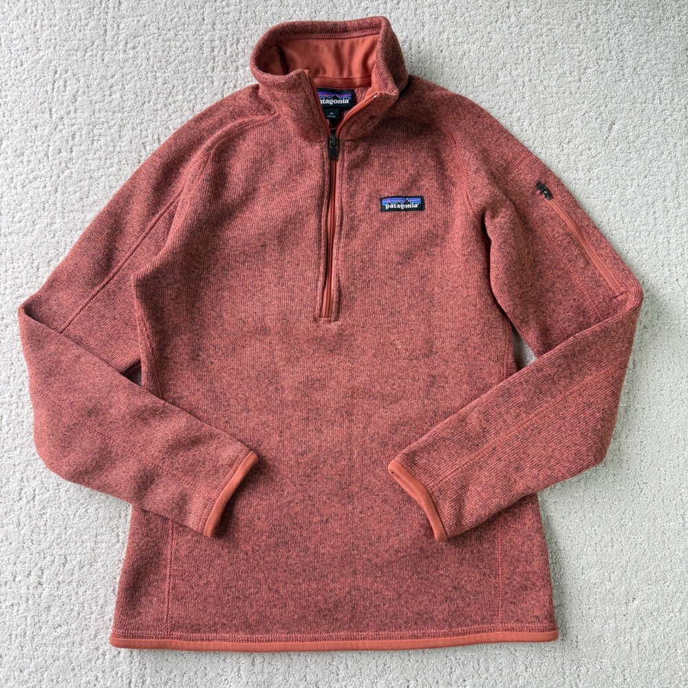 Patagonia Womens Better Sweater 1/4 Zip Pullover Womens XS Pink Clay 25618 $139